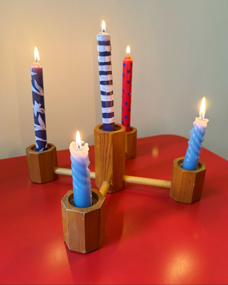 50’s Wooden Candelabra