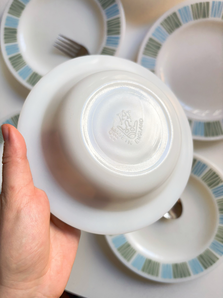 60’s English Opaline Matchmaker Plates
