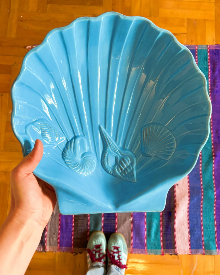 Blue Seashell Ceramic Bowl