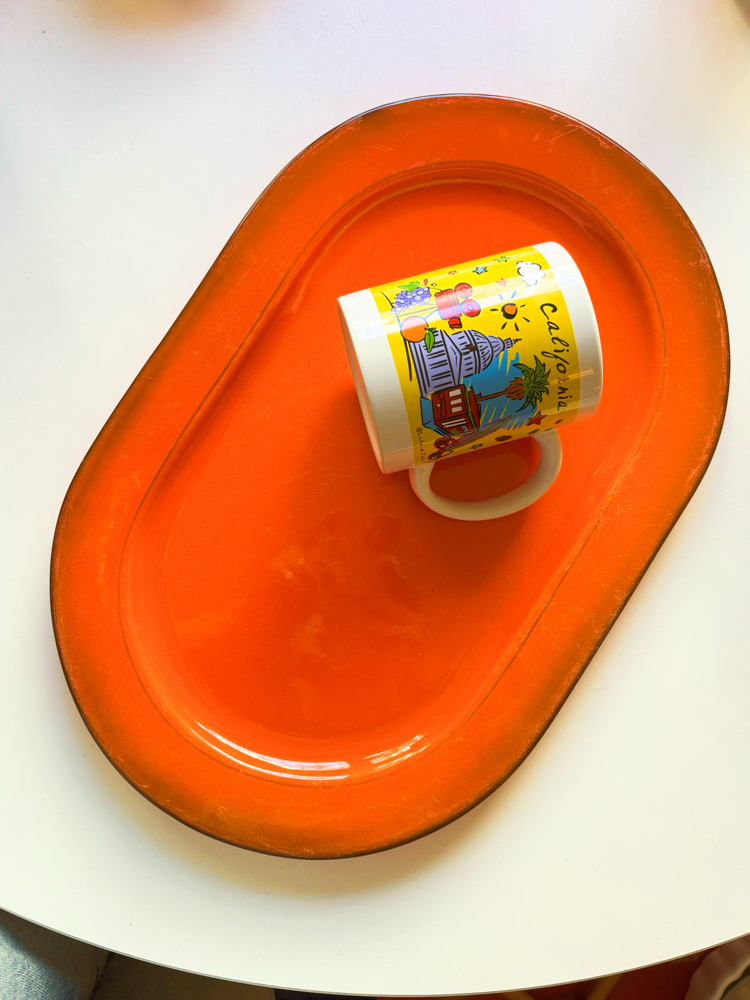 60’s German Burnt Orange Oval Plate 