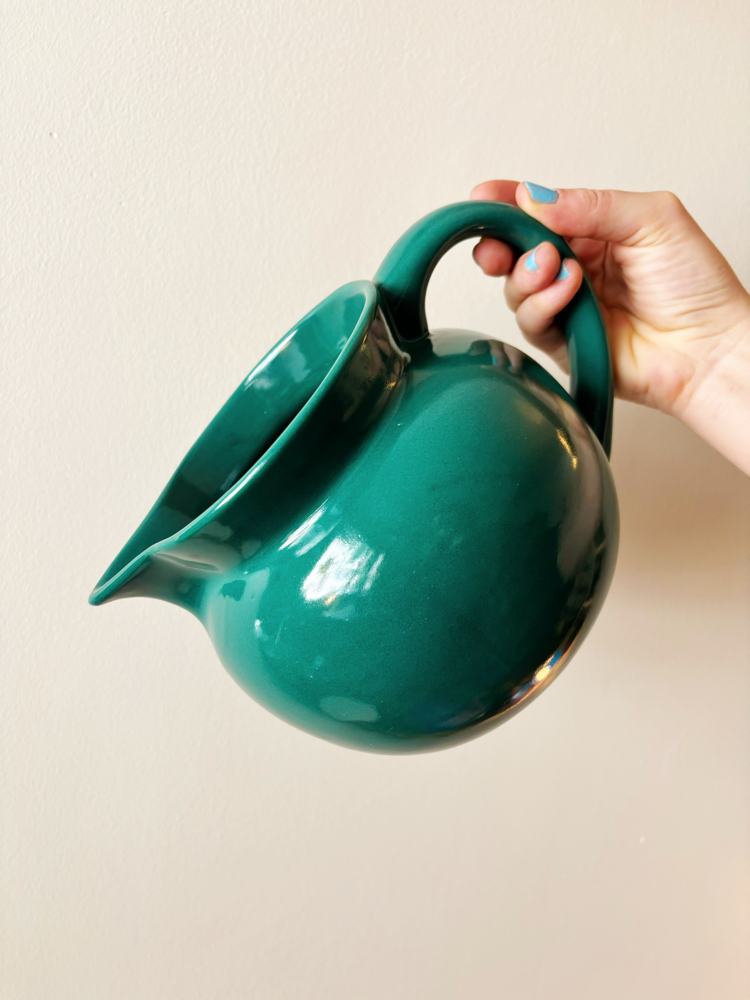 90’s Petrol Green Chunky Ceramic Jug