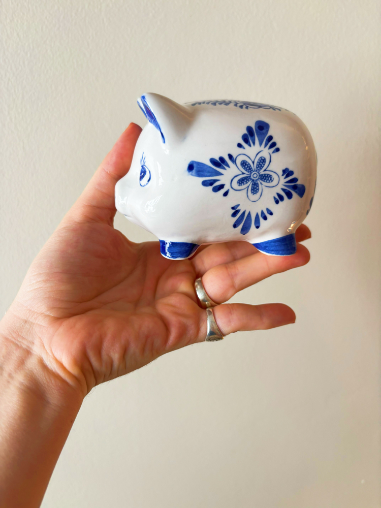 Hand Painted Dutch Ceramic Coin Bank