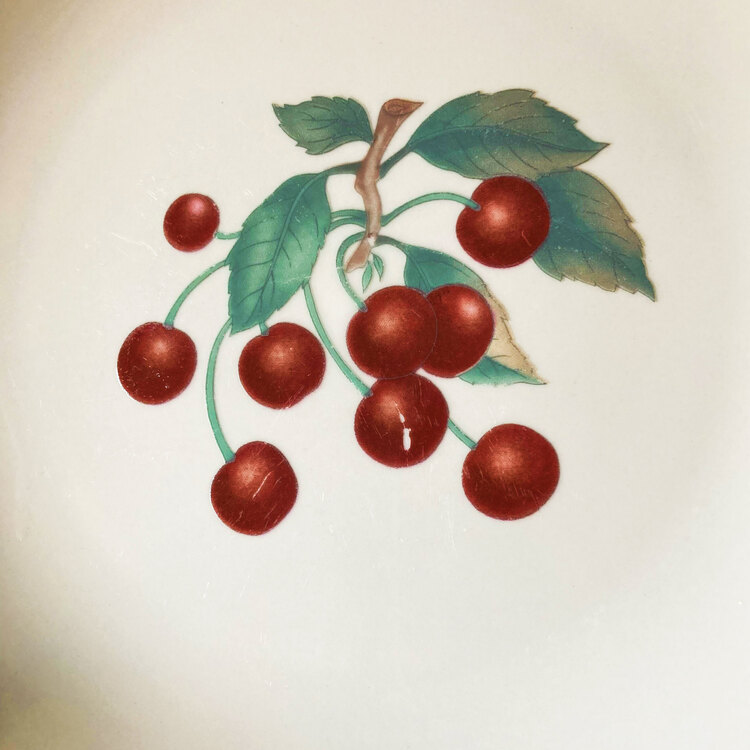 Cherries & Plums Ceramic Plates 