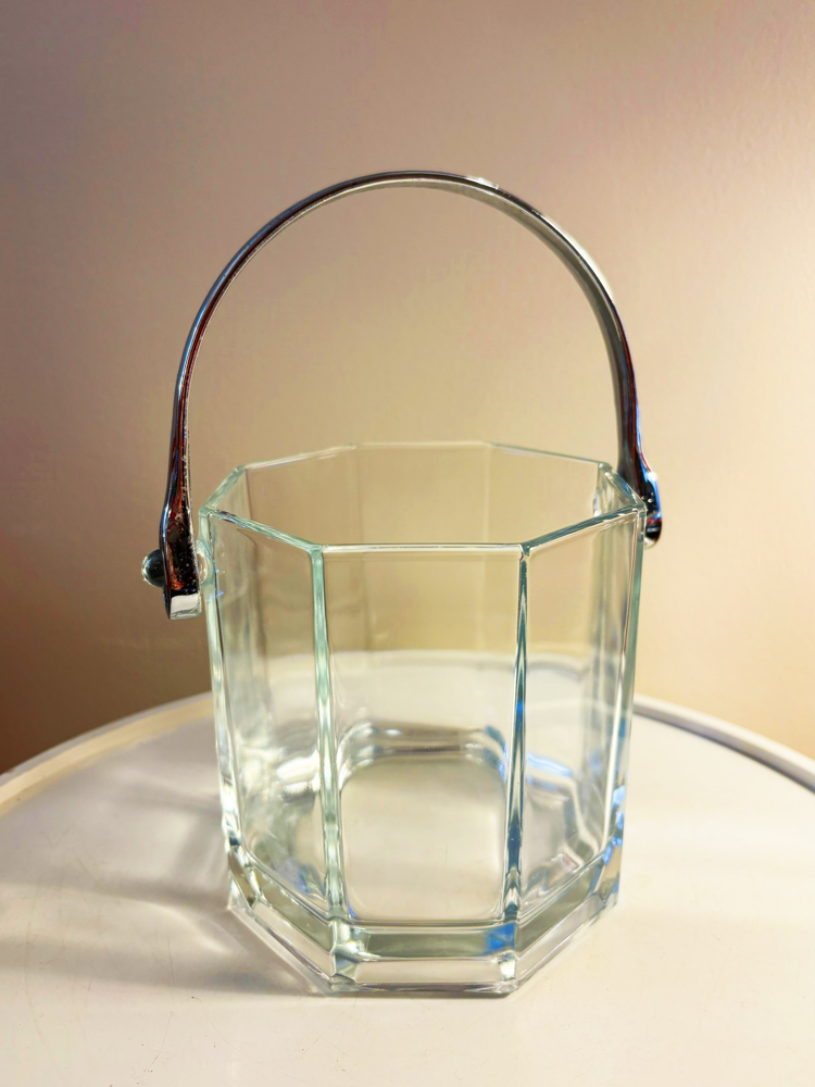 80’s Hexagon Glass Ice Bucket