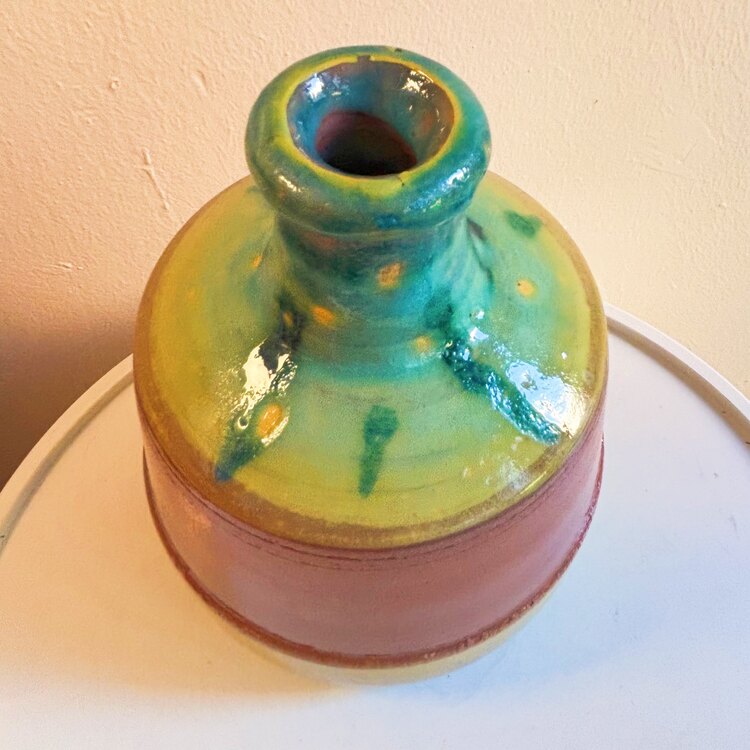Handmade Color Blocked Vase 