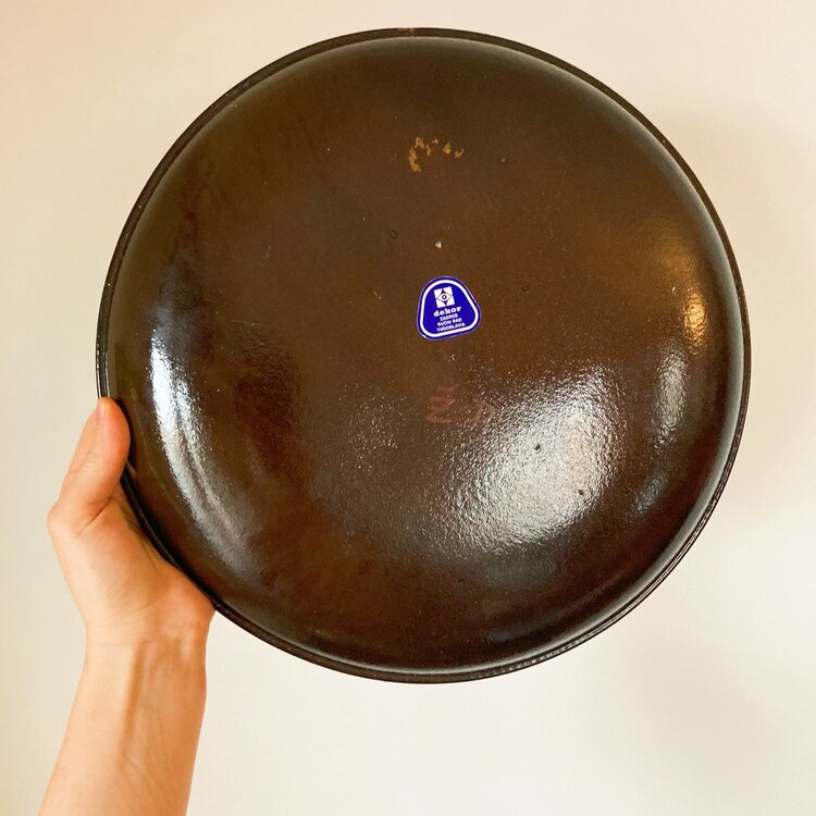 70’s Yugoslavian Handpainted Enamel Wall Plate 