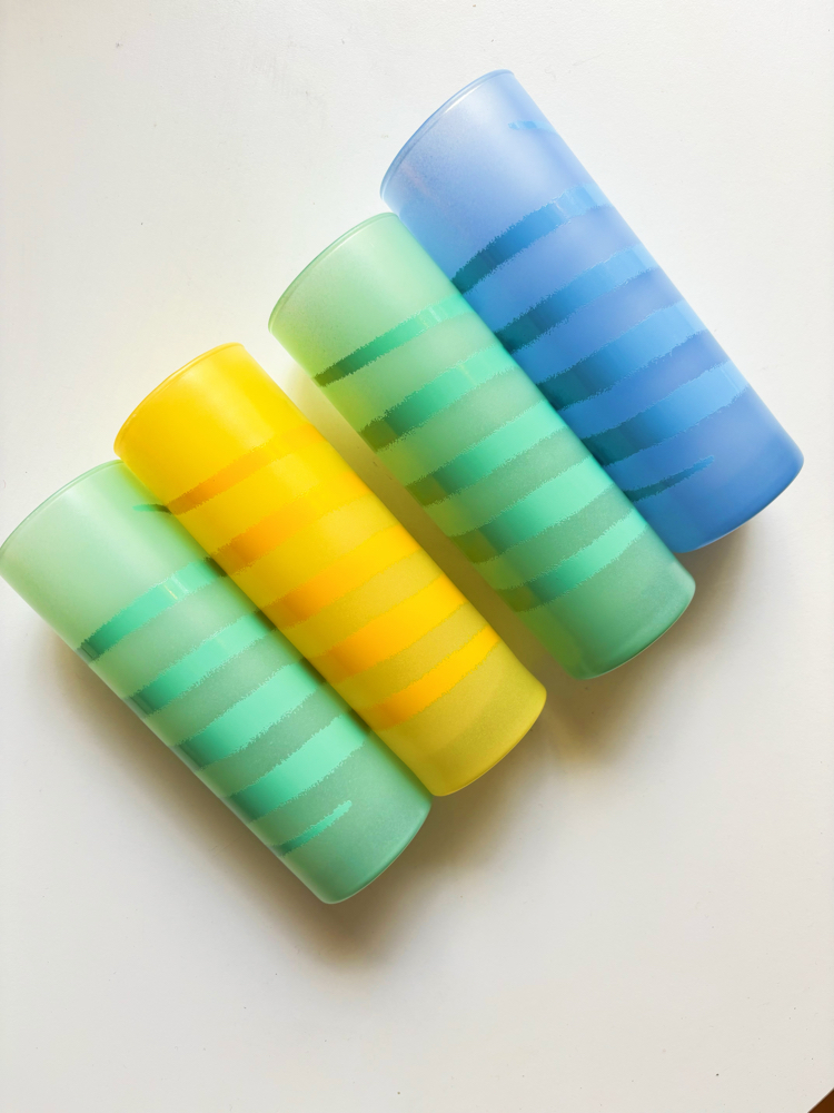 80’s Spiral Colorful Cocktail Glasses