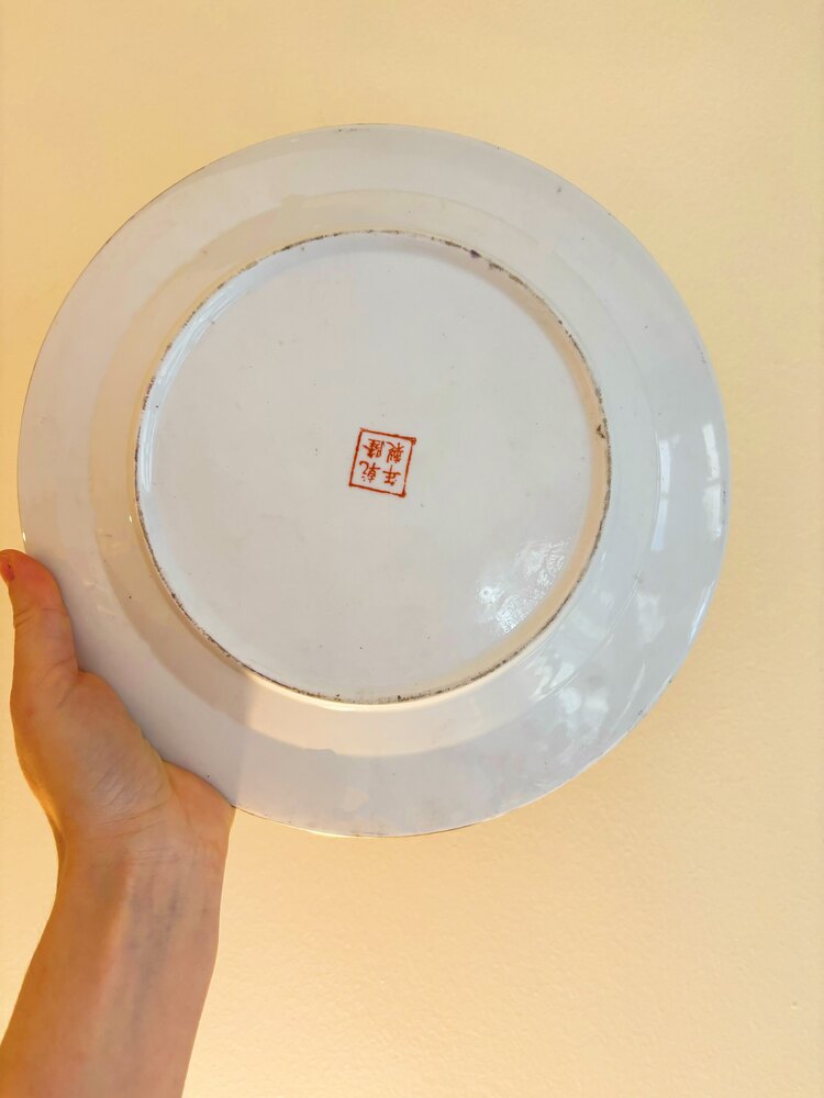 60’s Chinese Hand Painted Wall Plate