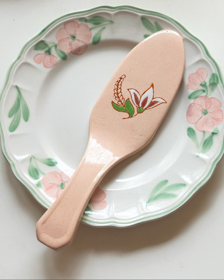 70’s French Handmade Ceramic Cake Spatula
