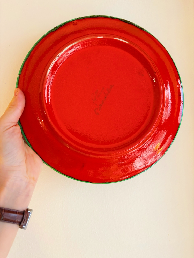 70’s German Tomato Red Ceramic Plates