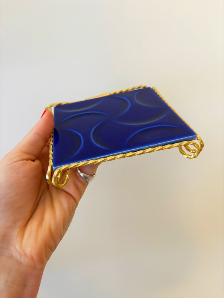 Cobalt Blue Handmade Ceramic German Coaster