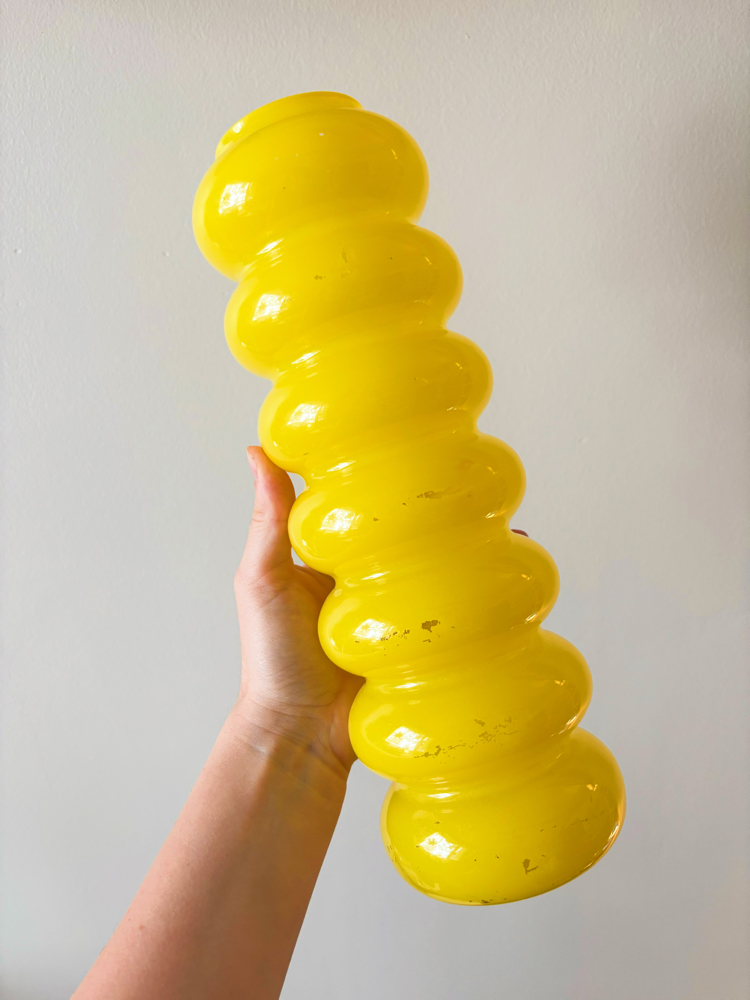 90’s Ikea Yellow Bubble Glass Vase 