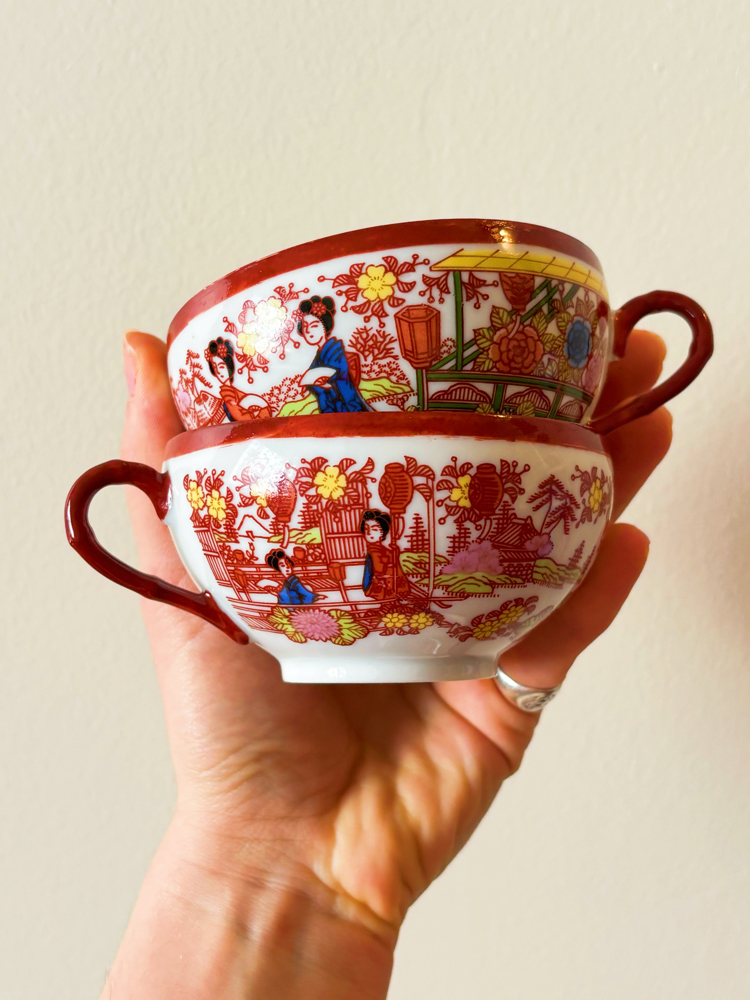 70’s Japanese Eggshell Porcelain Teacups