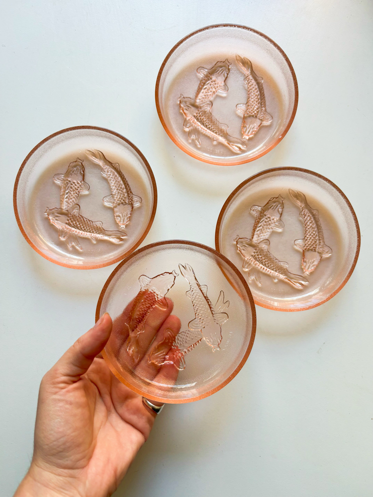 80’s Pink Koi Fish Embossed Mini Plates