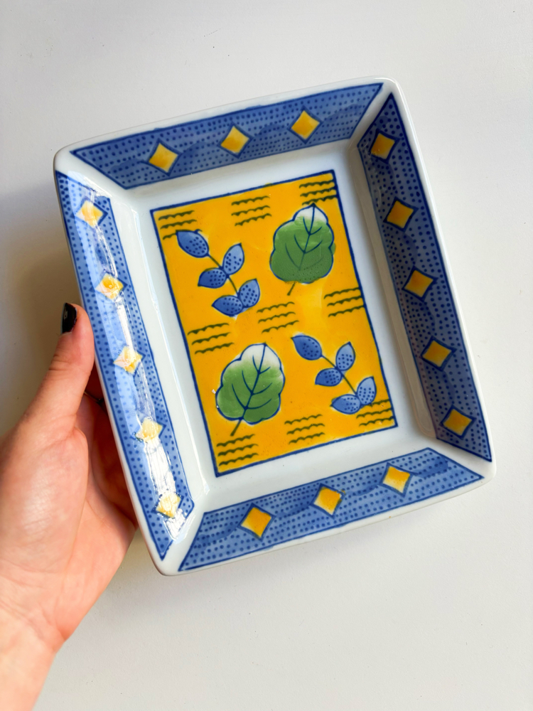 90’s Hand Painted Ceramic Catchall 