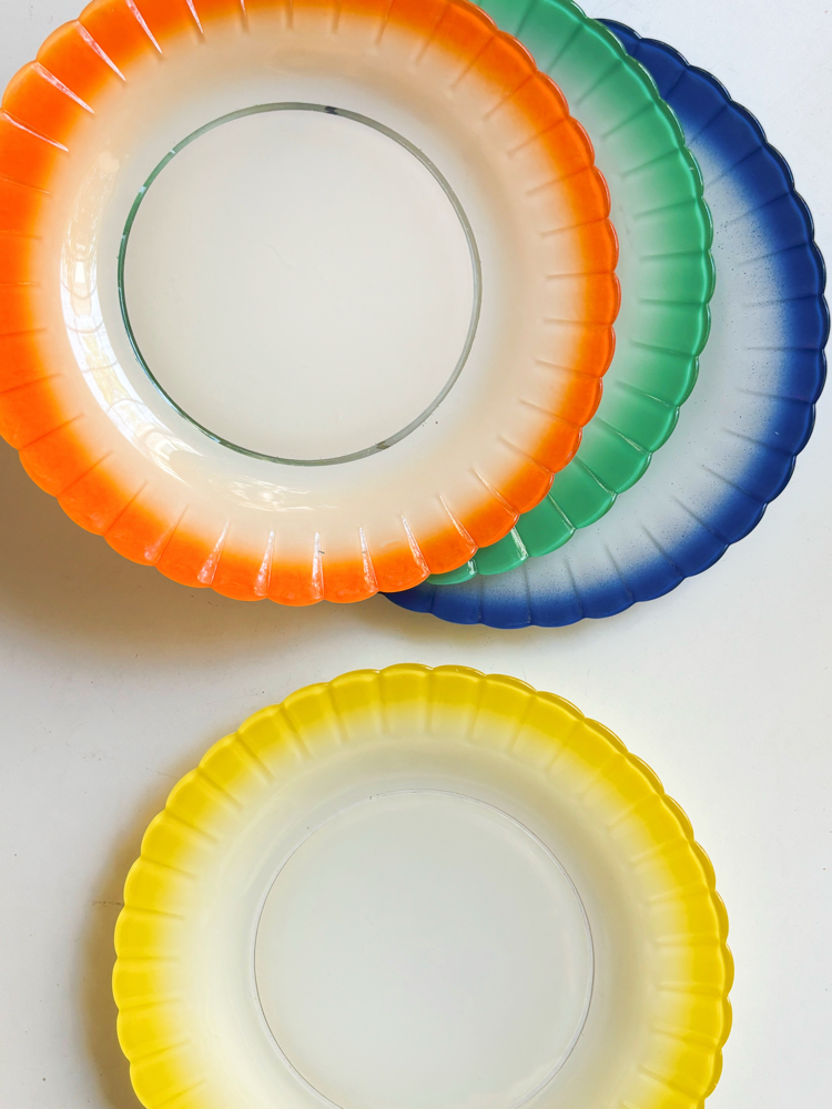 80’s French Duralex Colorful Daisy Plates