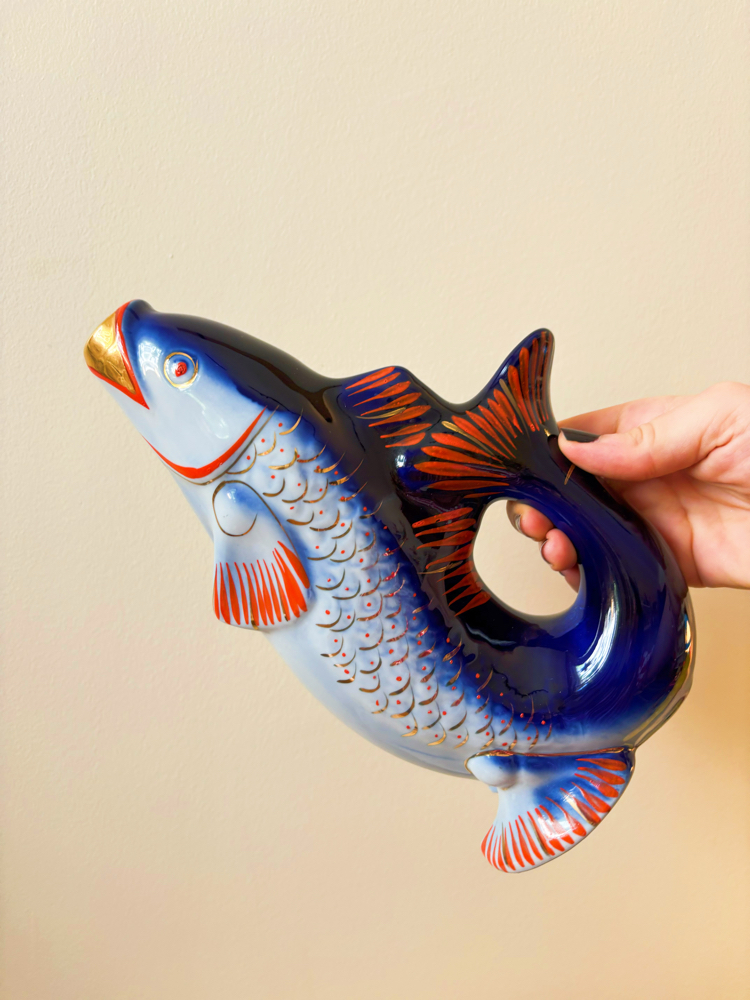 70’s Russian Fish Shaped Porcelain Liquor Set