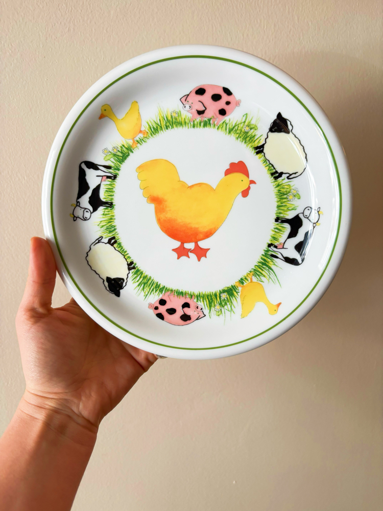 German Farm Animals Wall Plate