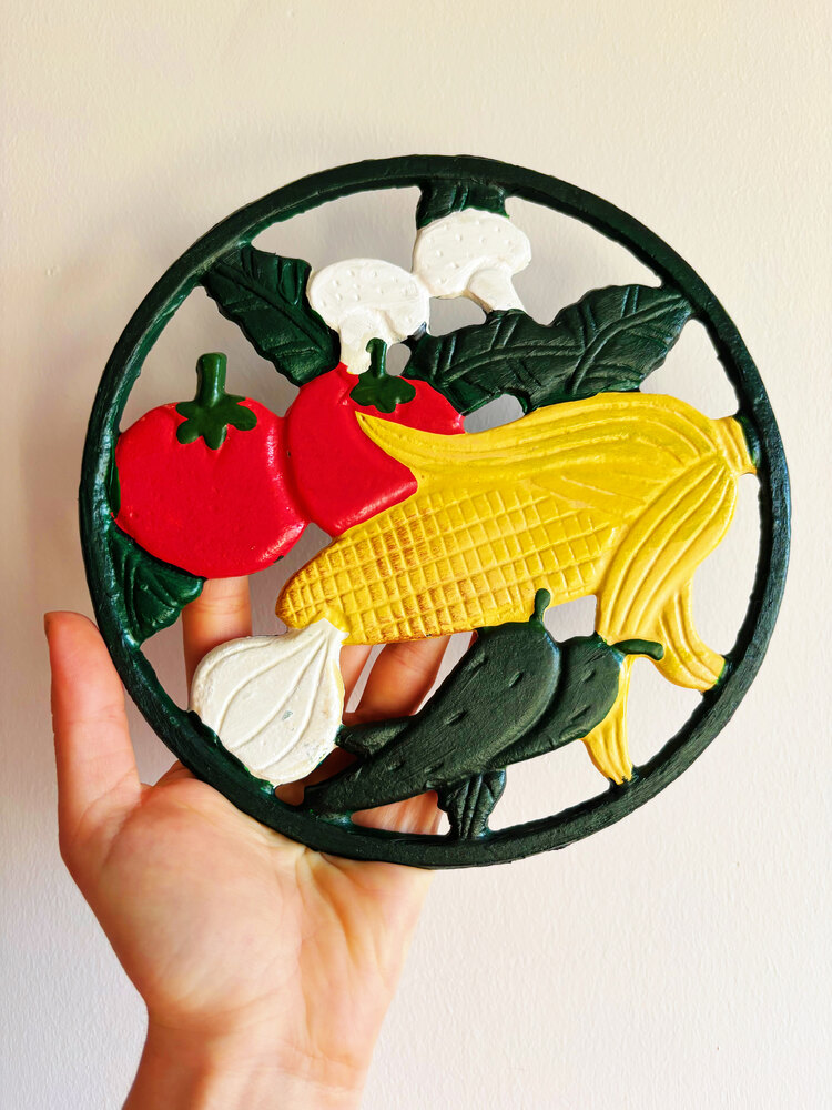 70’s French Cast Iron Vegetable Trivet 