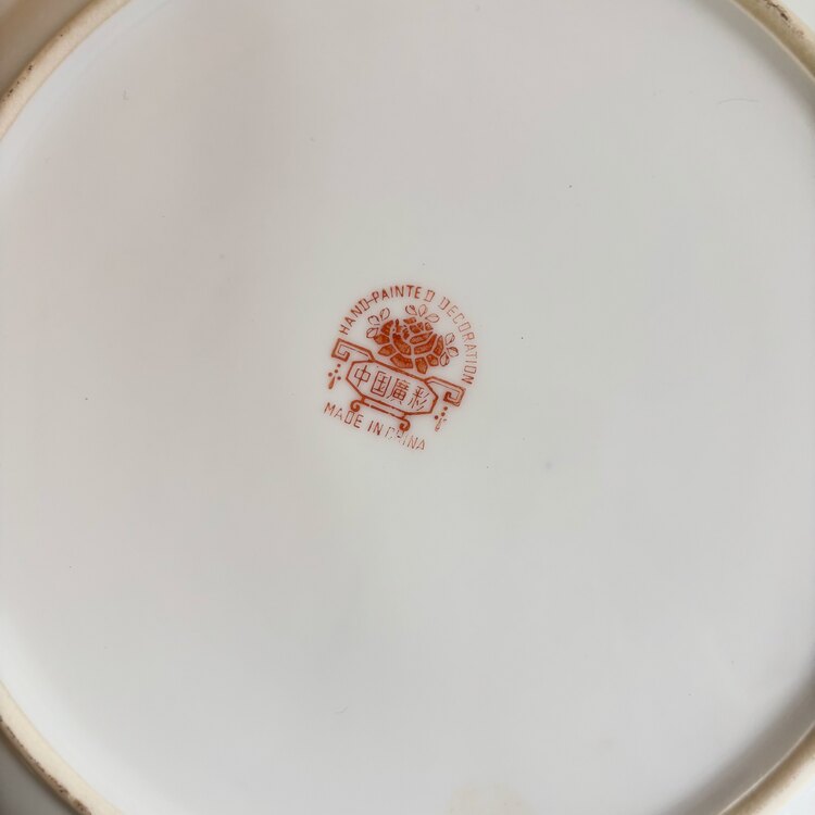 Vintage Hand Painted Chinese Wall Plate 