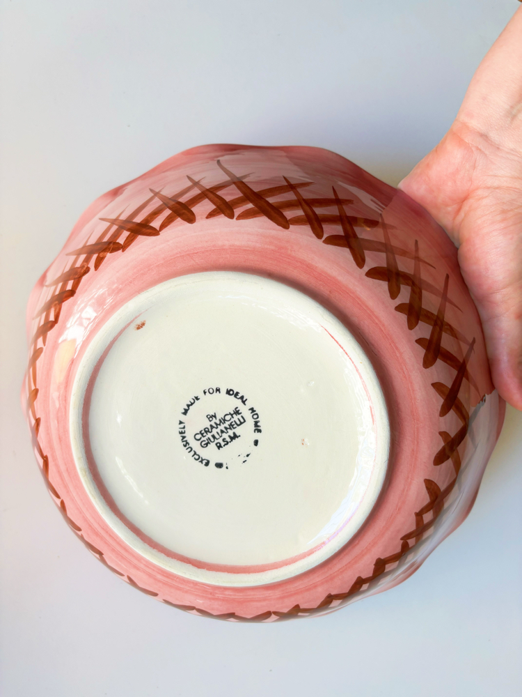 Italian Hand Painted Large Ceramic Bowl