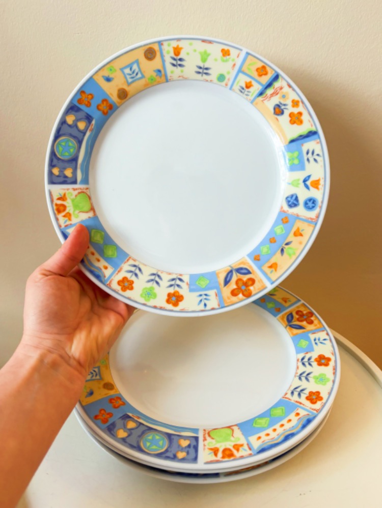 90's Floral Porcelain Plate Set 