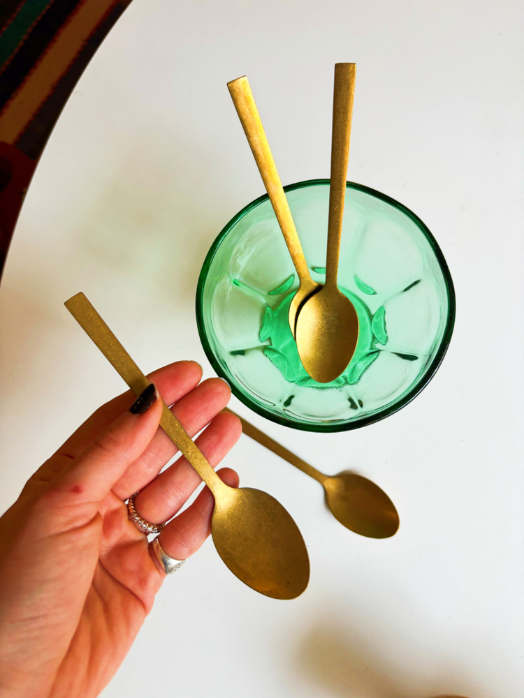 Vintage Brass Dessert Spoons
