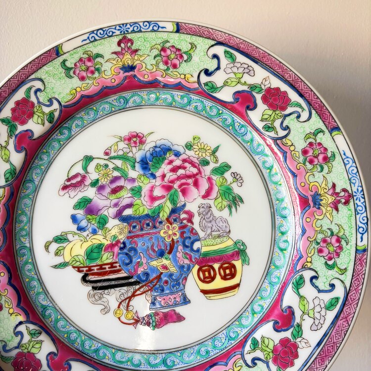 Vintage Porcelain Hand Painted Wall Plate 