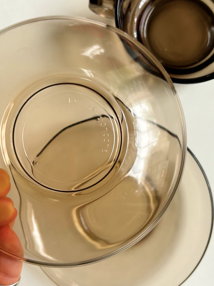 80’s Fumed Glass Teacups 