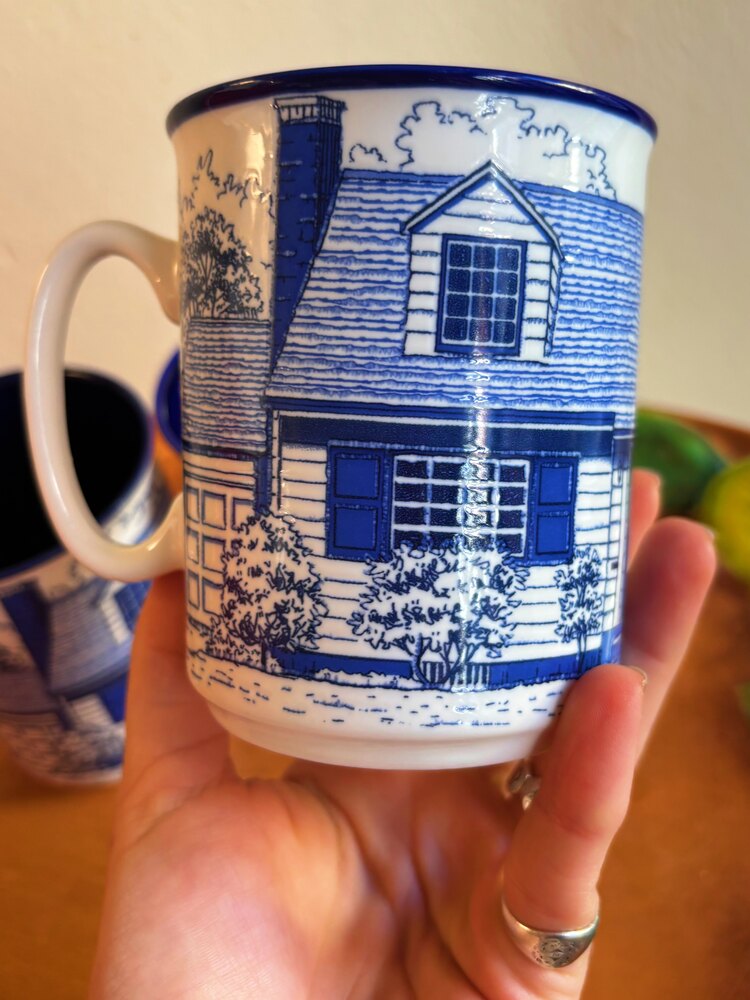 Cobalt Blue Porcelain Mugs