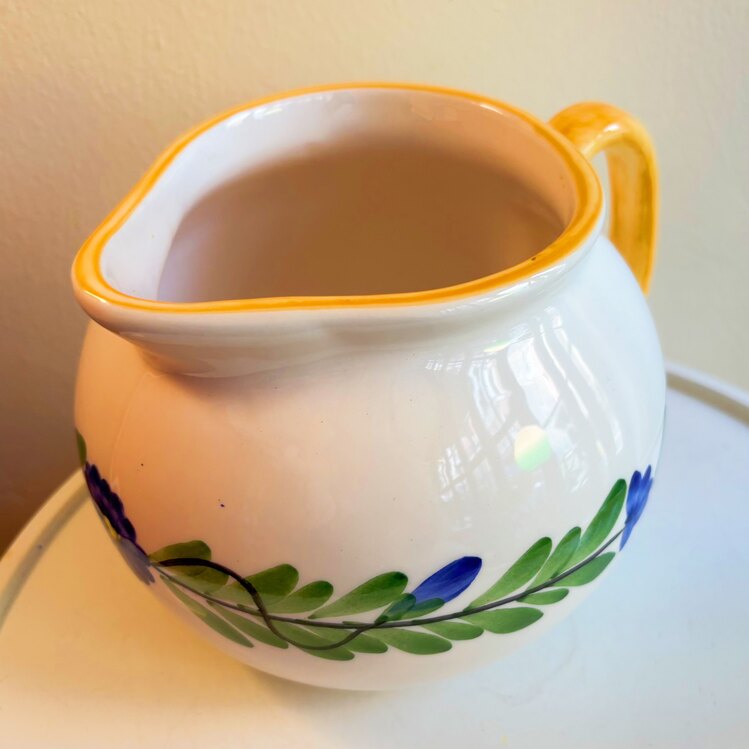 90’s Hand Painted Ceramic Jug 