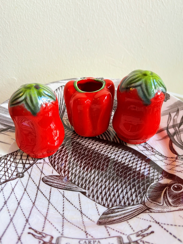 70’s German Red Pepper Salt and Pepper Shakers