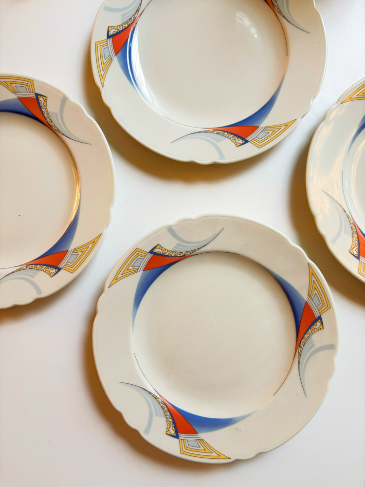 80’s German Bavarian Porcelain Art-Deco Plates