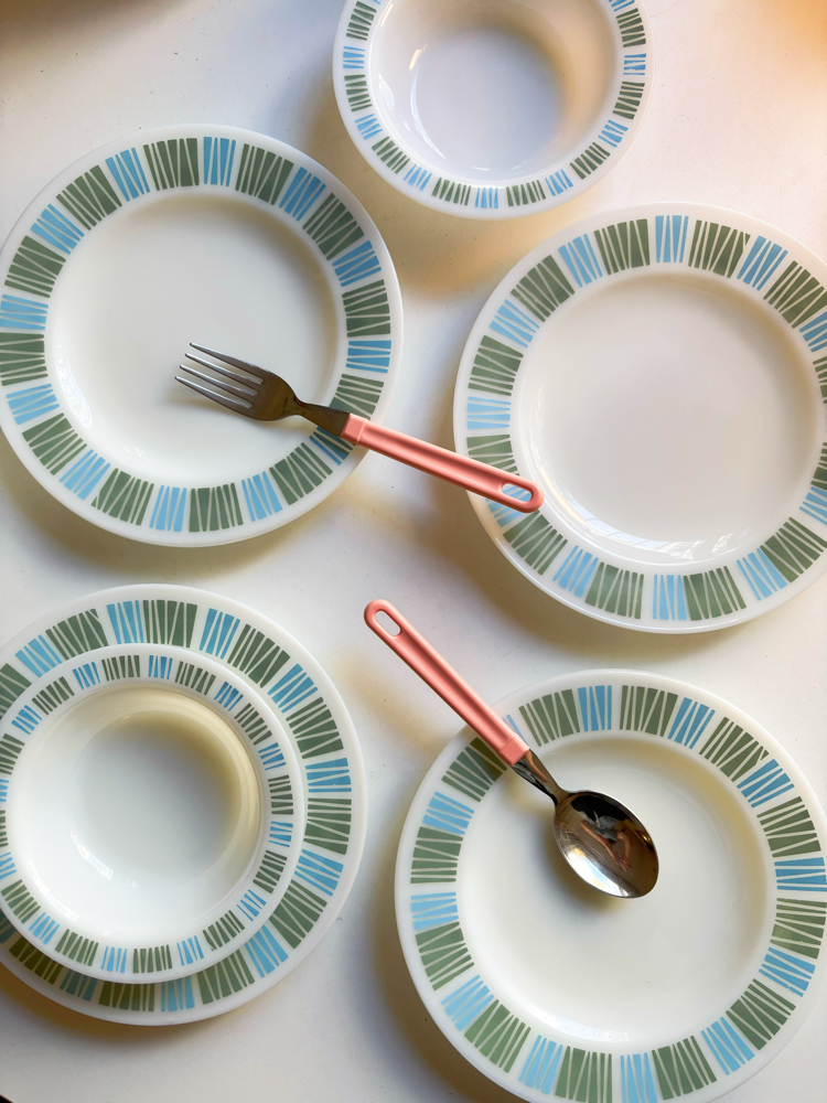 60’s English Opaline Matchmaker Plates