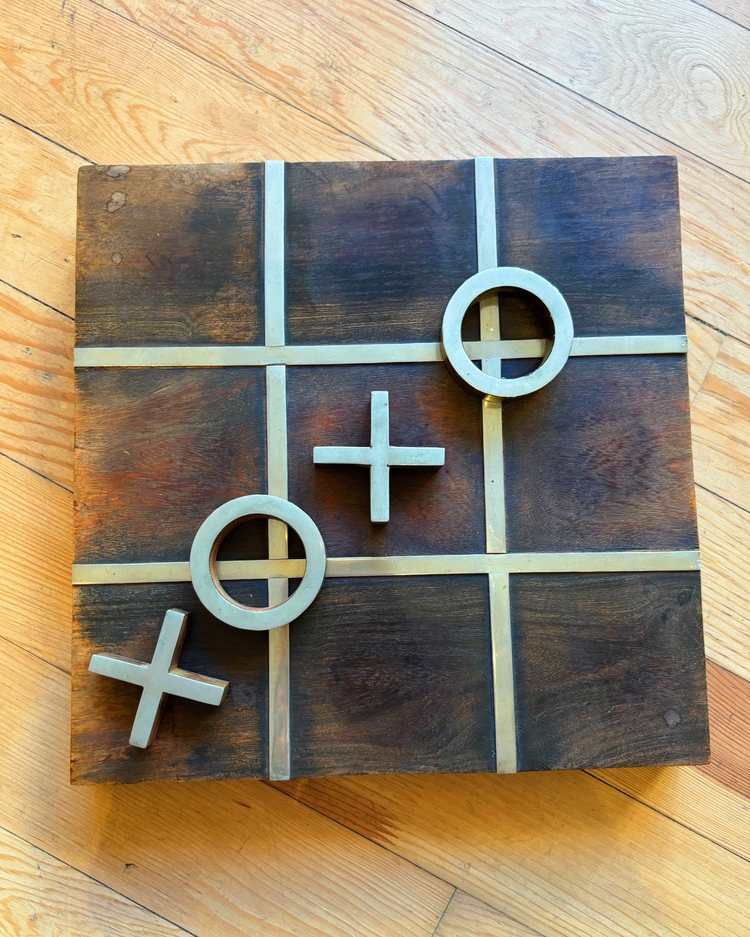 Metal + Wood Tic Tac Toe