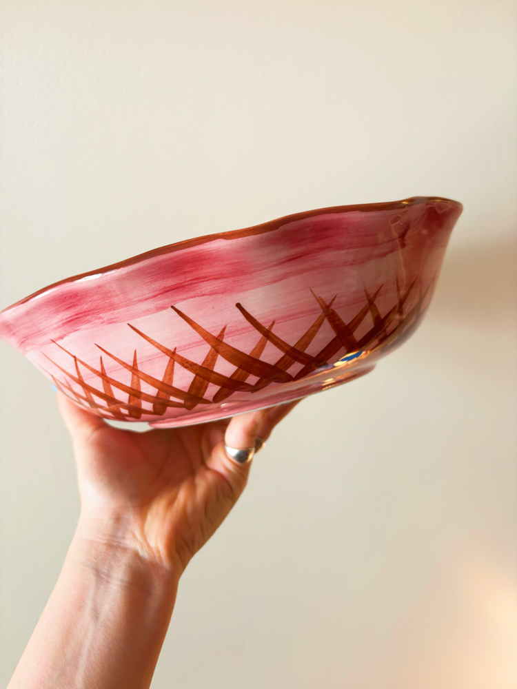 Italian Hand Painted Large Ceramic Bowl