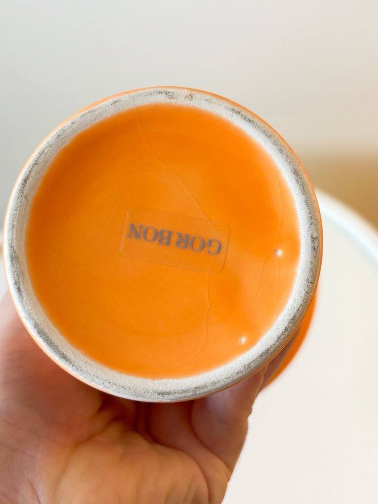 90’s Gorbon Orange Ceramic Vase