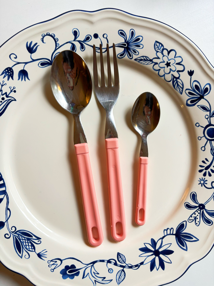 80’s Bubblegum Pink Cutlery Set 