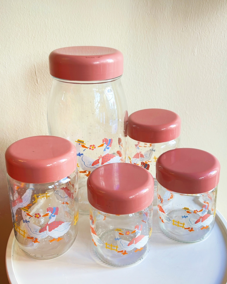 (1 L.) 80’s French Goose Jars 