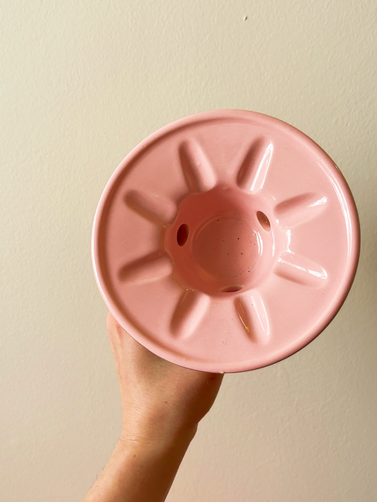 90’s Deadstock Pink Porcelain Teapot Heater