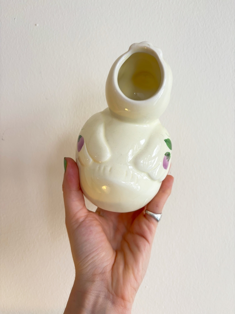 Handpainted Floral Duck Vase 