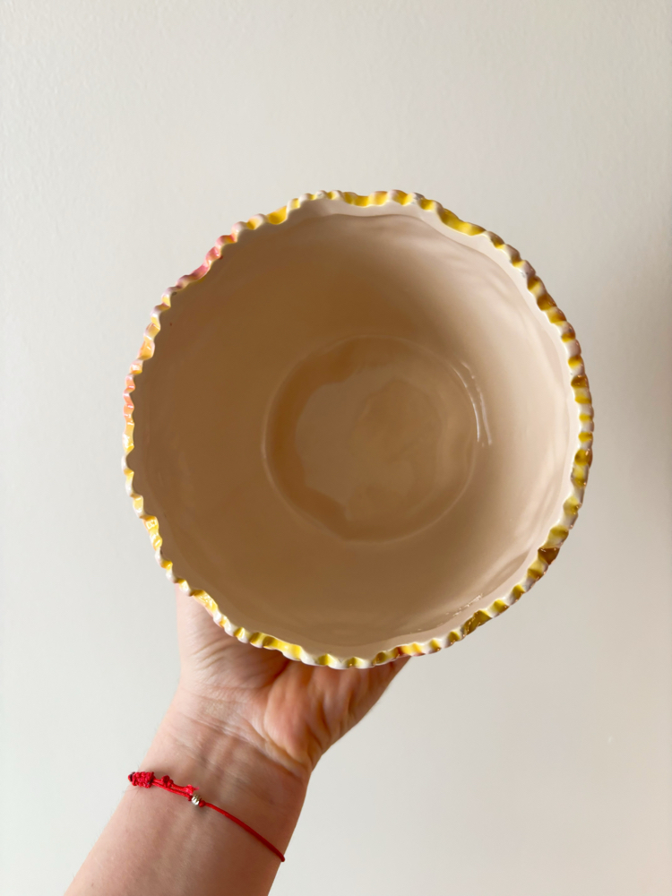 Flower Embossed Ceramic Flower Pot