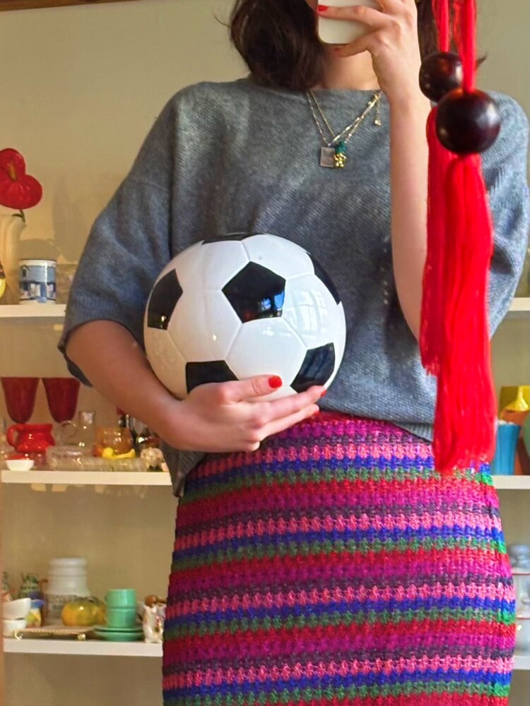 Football Ball Shaped Ceramic Penny Bank