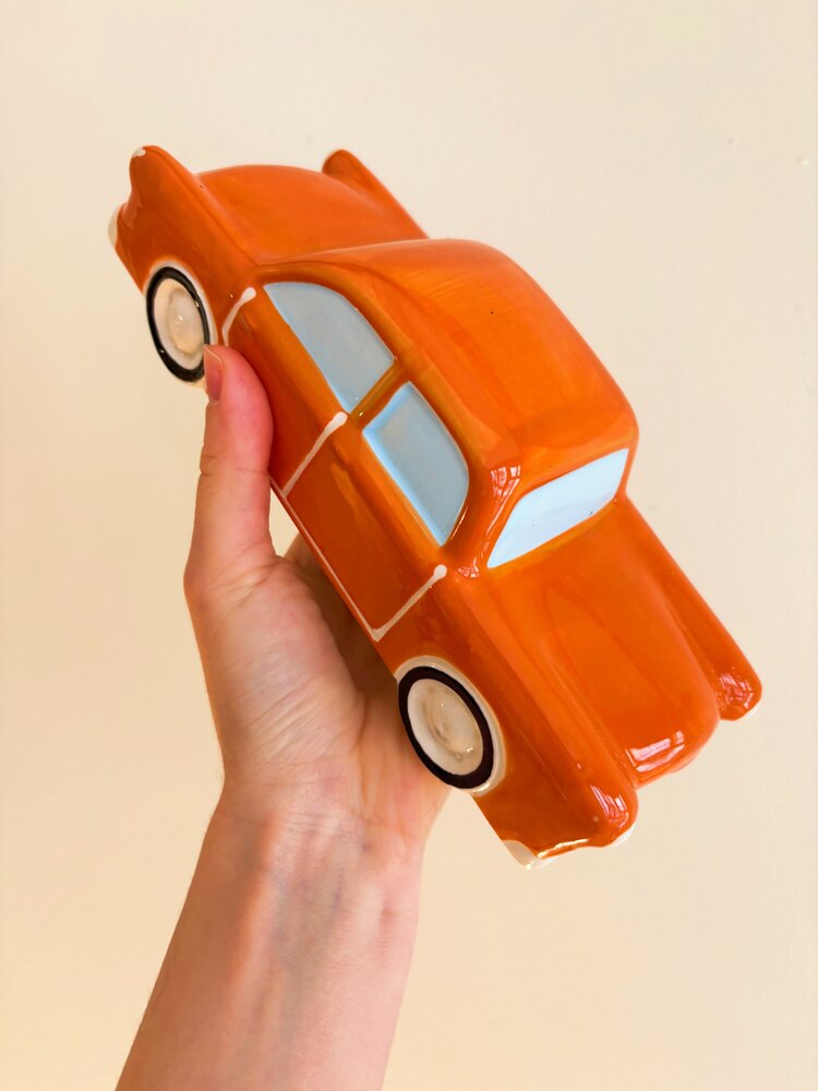 Limited Edition Orange Cadillac Figurine 