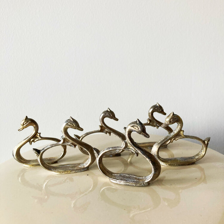 Silver Plated Duck Napkin Rings 