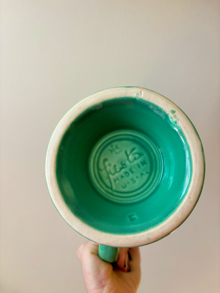 60’s American Fiesta Pottery Green Jug 