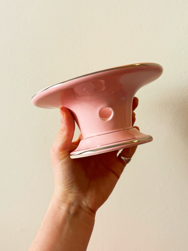 90’s Deadstock Pink Porcelain Teapot Heater