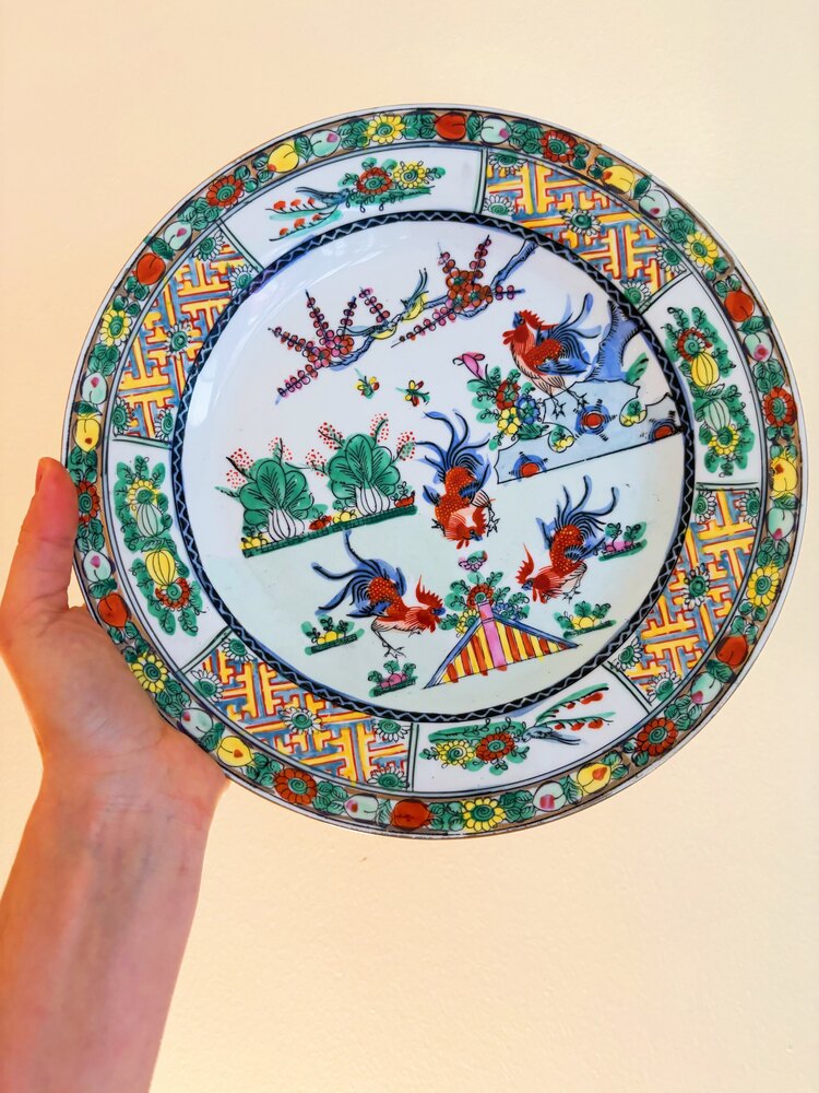 60’s Chinese Hand Painted Wall Plate