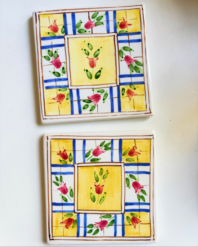 Hand Painted Ceramic Trivet