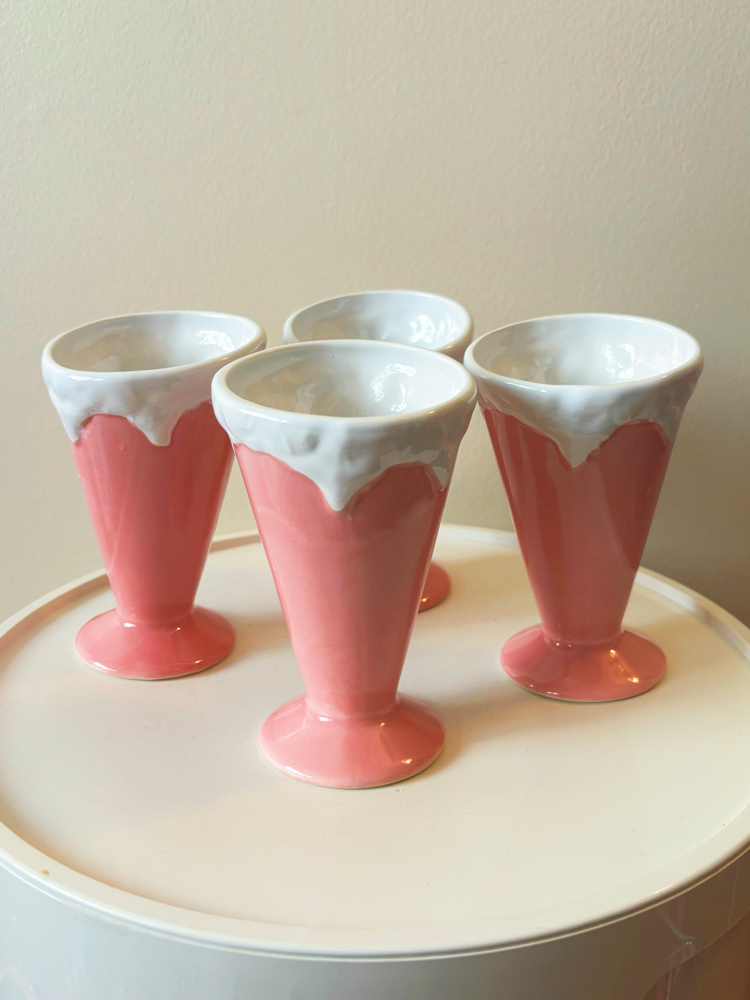 Pink Ice Cream Dessert Cups